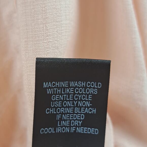 Torrid Shirt Plus 3X Linen Drop Shoulder Button Front Roll Tab Sleeve Pale Blush - Picture 10 of 10